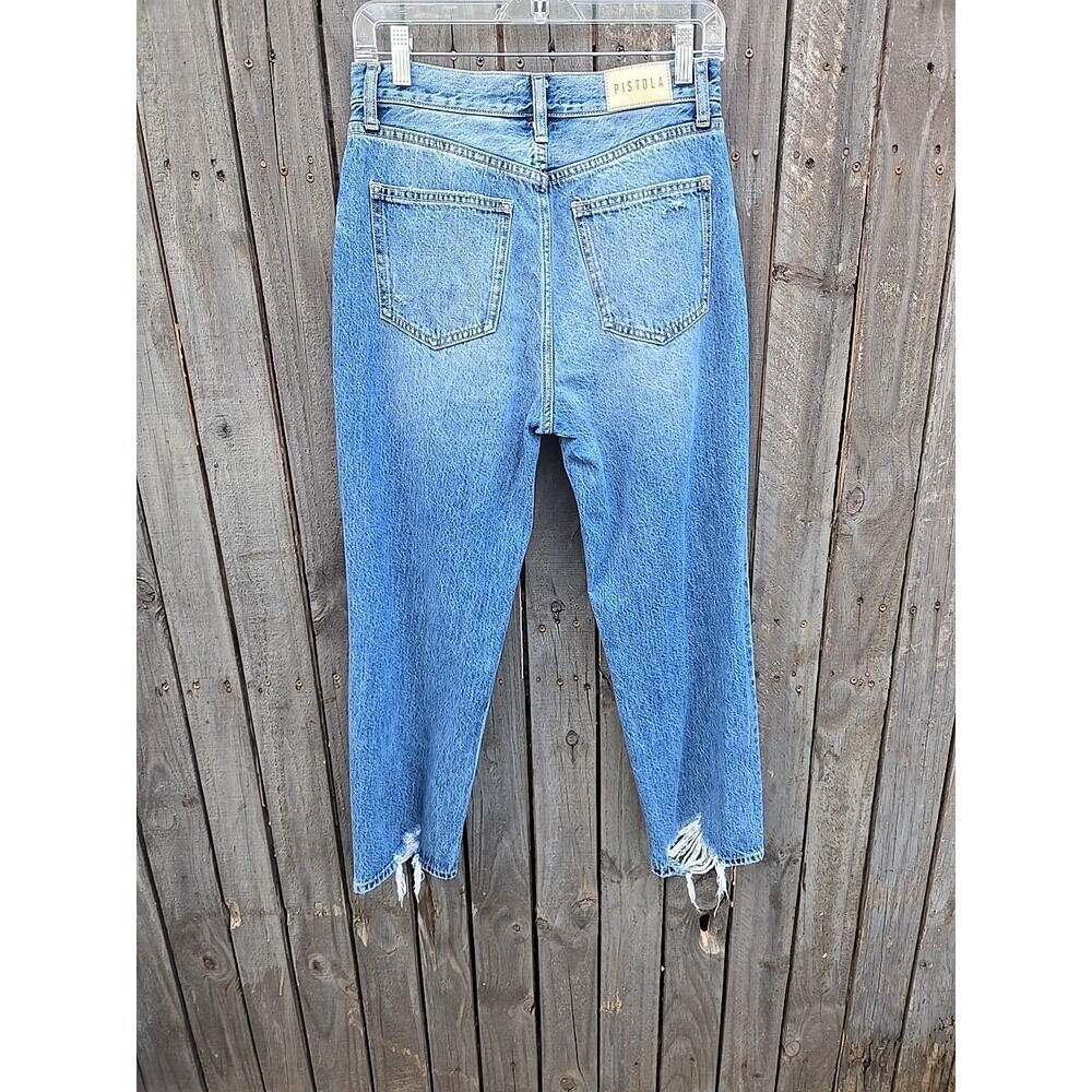 Pistola Denim Women’s Size 27 Distressed Straight Leg Jeans Blue Wash - Picture 7 of 12